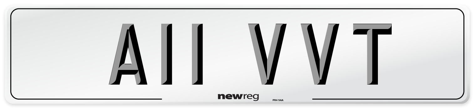 A11 VVT Number Plate from New Reg